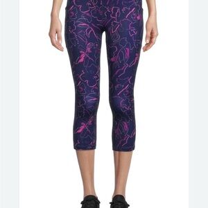 Avia Stretch Dark Purple Pink Black Capri Leggings Yoga Pants Size Large